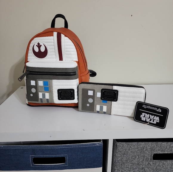 Disney Star Wars Rebel Alliance X wing Loungefly Backpack & matching wallet NWT - Picture 2 of 9